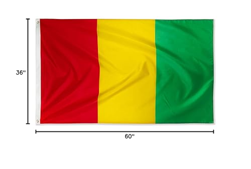 DANF Guinea Flag 3ftx5ft Guinean National Flags Polyester with Brass Grommets 3x5 Foot Flag