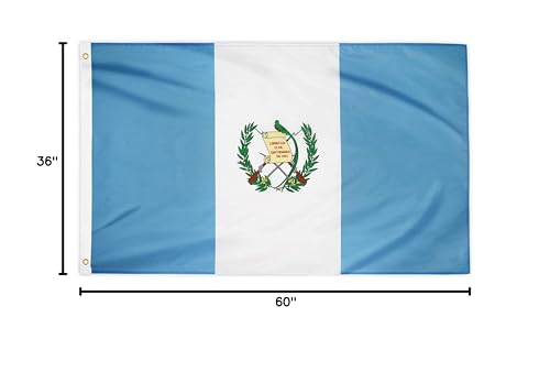 DANF 2 Pack Guatemala Flag 3x5 Ft - 100D Thicker Polyester - Guatemalan National Flags Double Stitched Quality 3 X 5 Feet with Brass Grommets Indoor & Outdoor Use