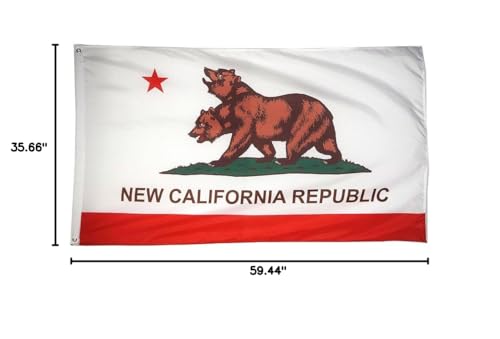 DANF FLAG New California Republic Flag Banner 3ftx5ft Polyester with Brass Grommets