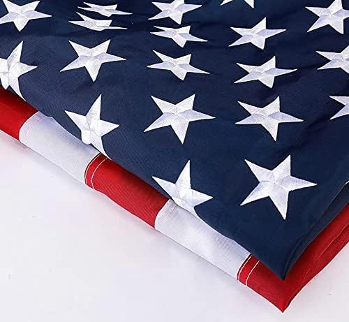 American Flag 5x8 ft: Long Lasting US Flag, Heavy Duty Nylon, Embroidered Stars, Sewn Stripes, Brass Grommets, UV Protection Perfect for Outdoors! USA Flag