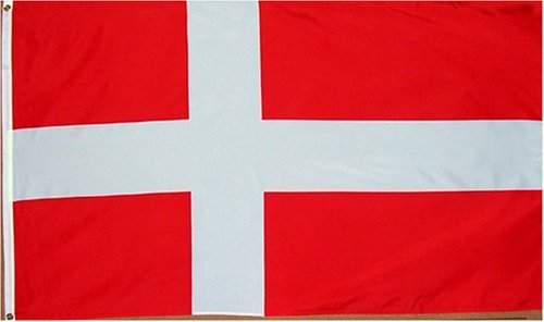 DANF FLAG Denmark Flag 3x5 Foot Polyester Danish Dane National Flags Polyester with Brass Grommets 3 X 5 Ft