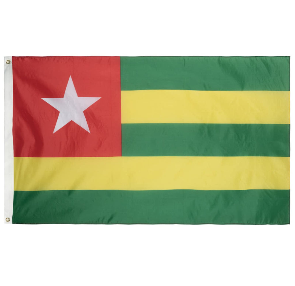 DANF FLAG Togo Flag 3x5 Foot Polyester Togolese National Flags Polyester with Brass Grommets 3 X 5 Ft