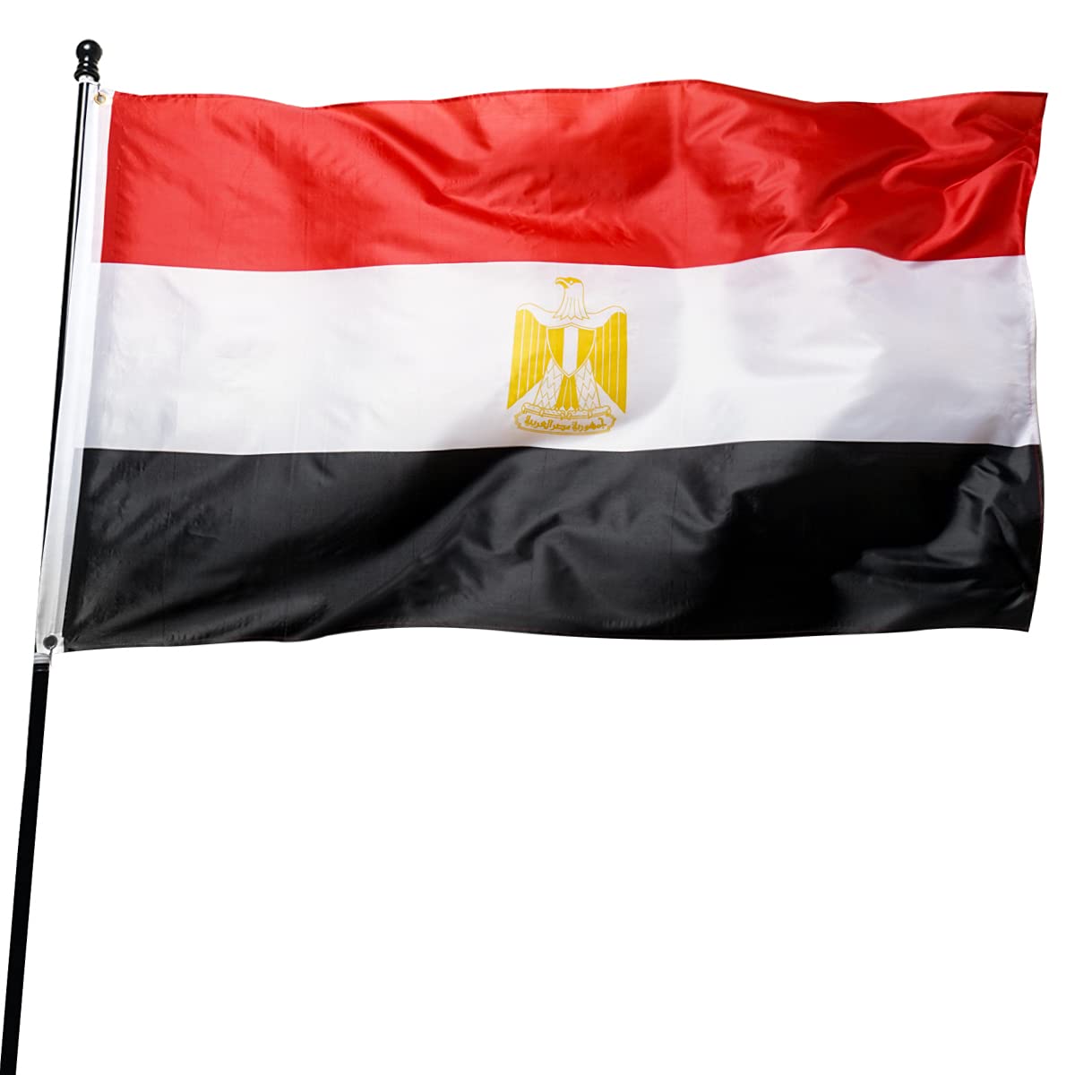 DANF Egypt Flag 3x5 Foot Polyester Egyptian National Flags Polyester with Brass Grommets 3 X 5 Ft