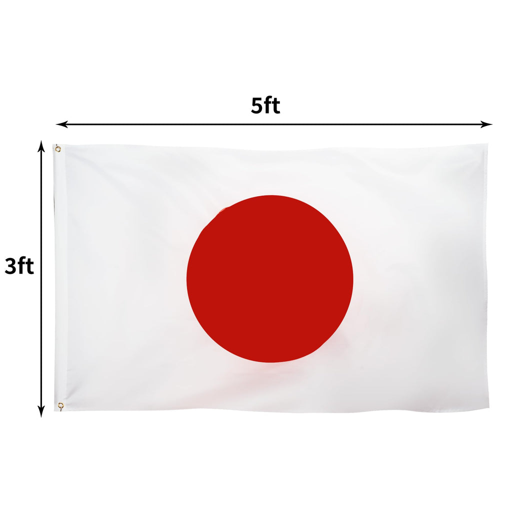 DANF Japan Flag 3x5 Ft Thick Polyester, Fade Resistant, Brass Grommets, Canvas Header Serbian National Flags with 3 X 5 Feet