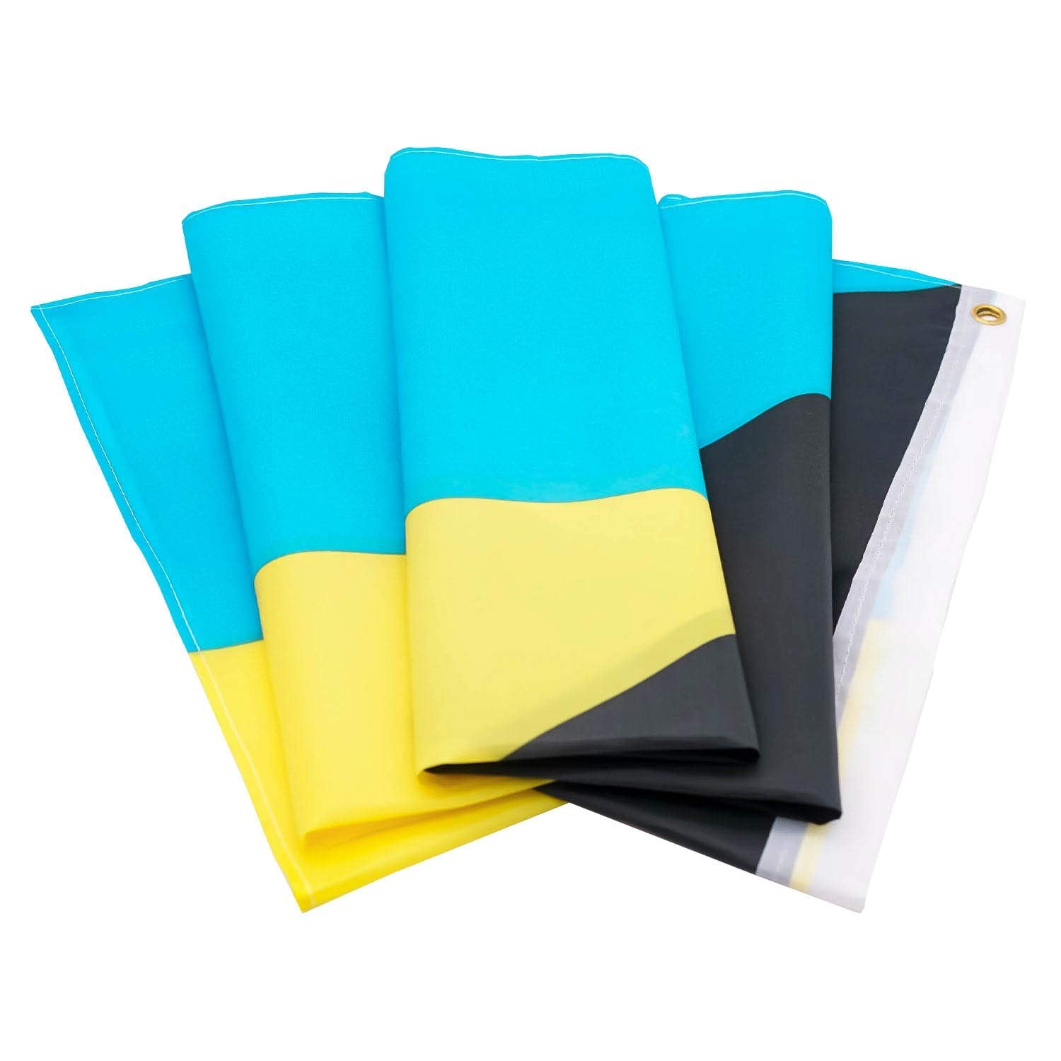 DANF Bahamas Flag 3x5 Ft Thick Polyester, Fade Resistant, Brass Grommets, Canvas Header, Double Sided Bahamian CARIBBEAN National Flags 3 X 5 Feet