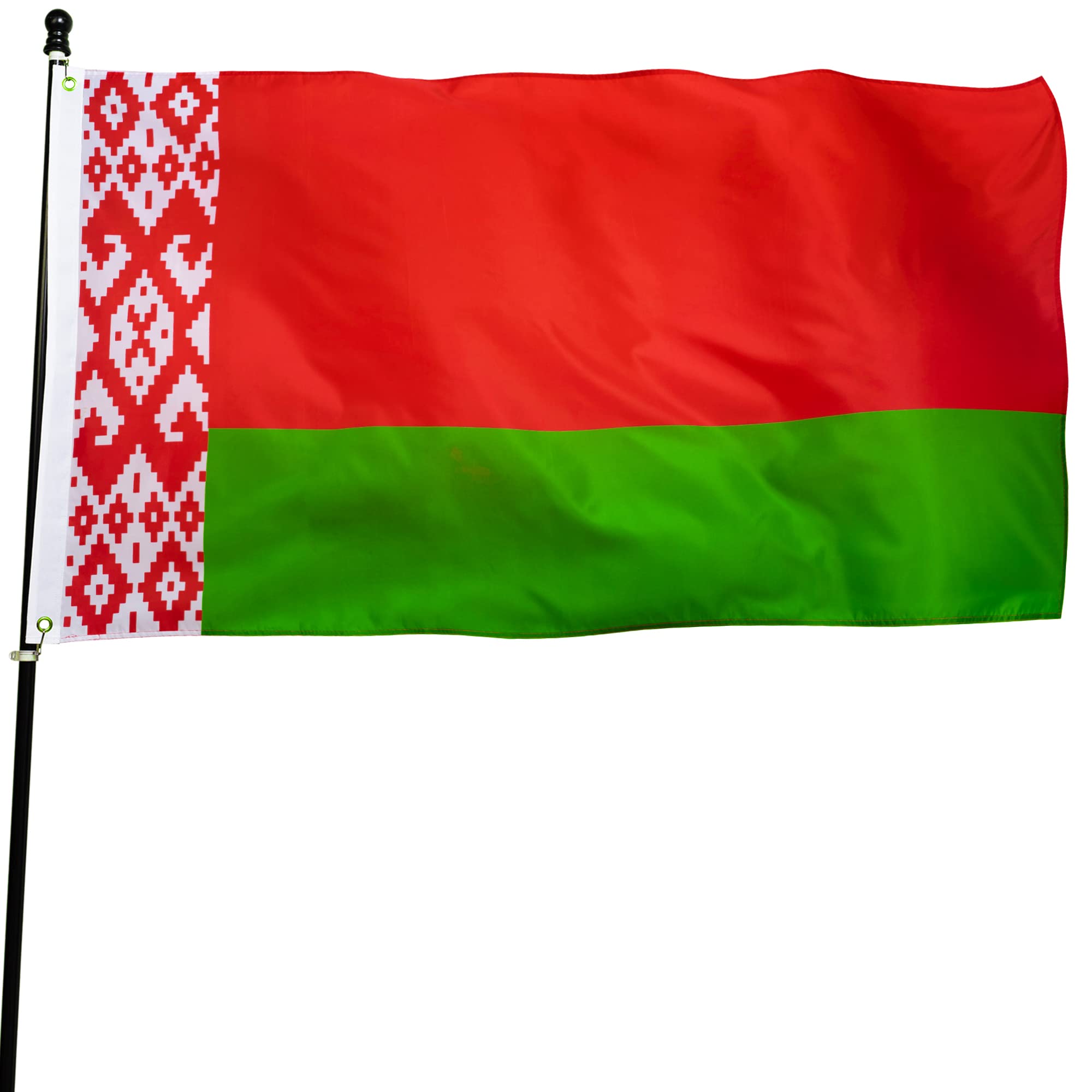 DANF Belarus Flag 3x5 Foot Polyester BELARUSIAN National Flags Polyester with Brass Grommets 3 X 5 Ft