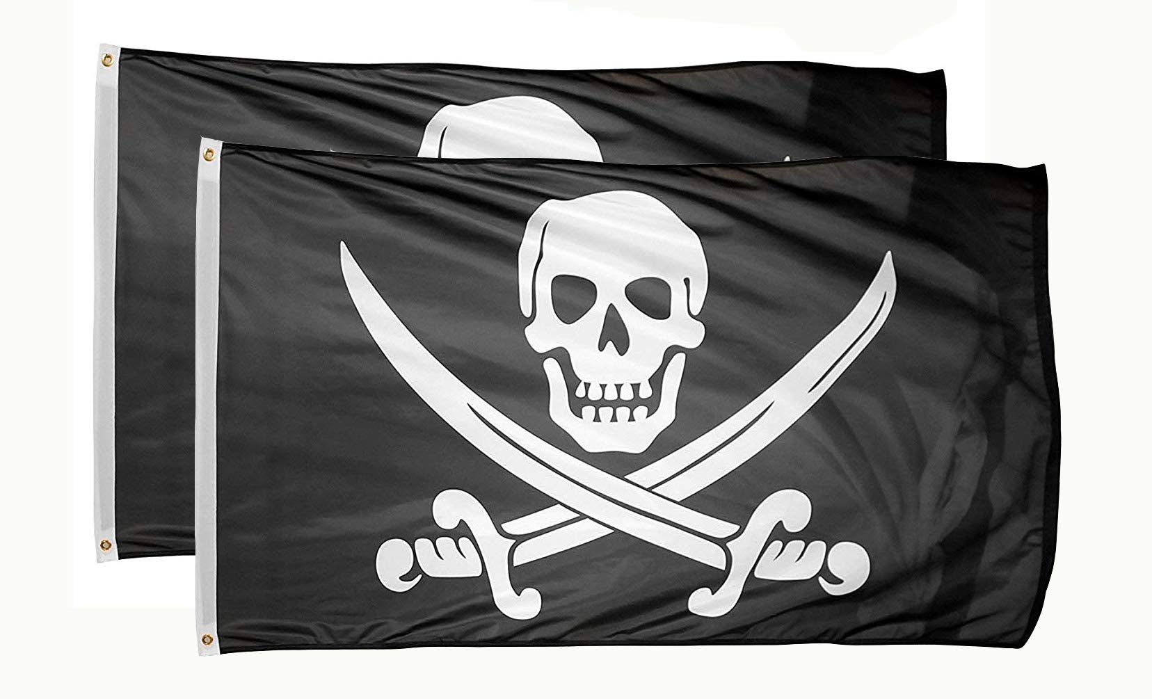 DANF 1 Pack Pirate Jack Rackham Flag Knife Jolly Roger Skull and Crossbones3 by 5 FT Polyester Flag Banner