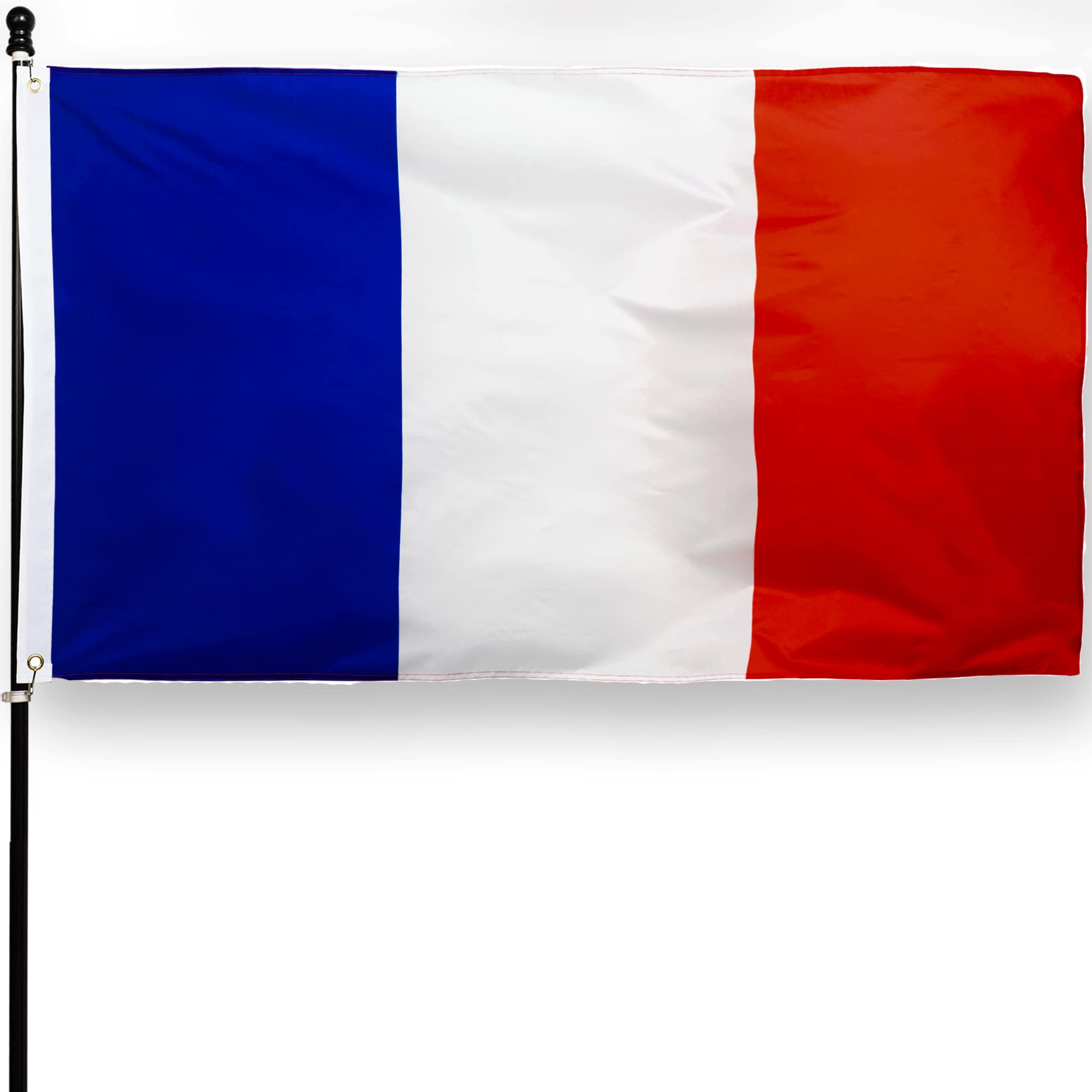 DANF French France Flag 3x5 ft Thicker Polyester French National Flags Double Sided with Two Brass Grommets 3x5 Foot Flag