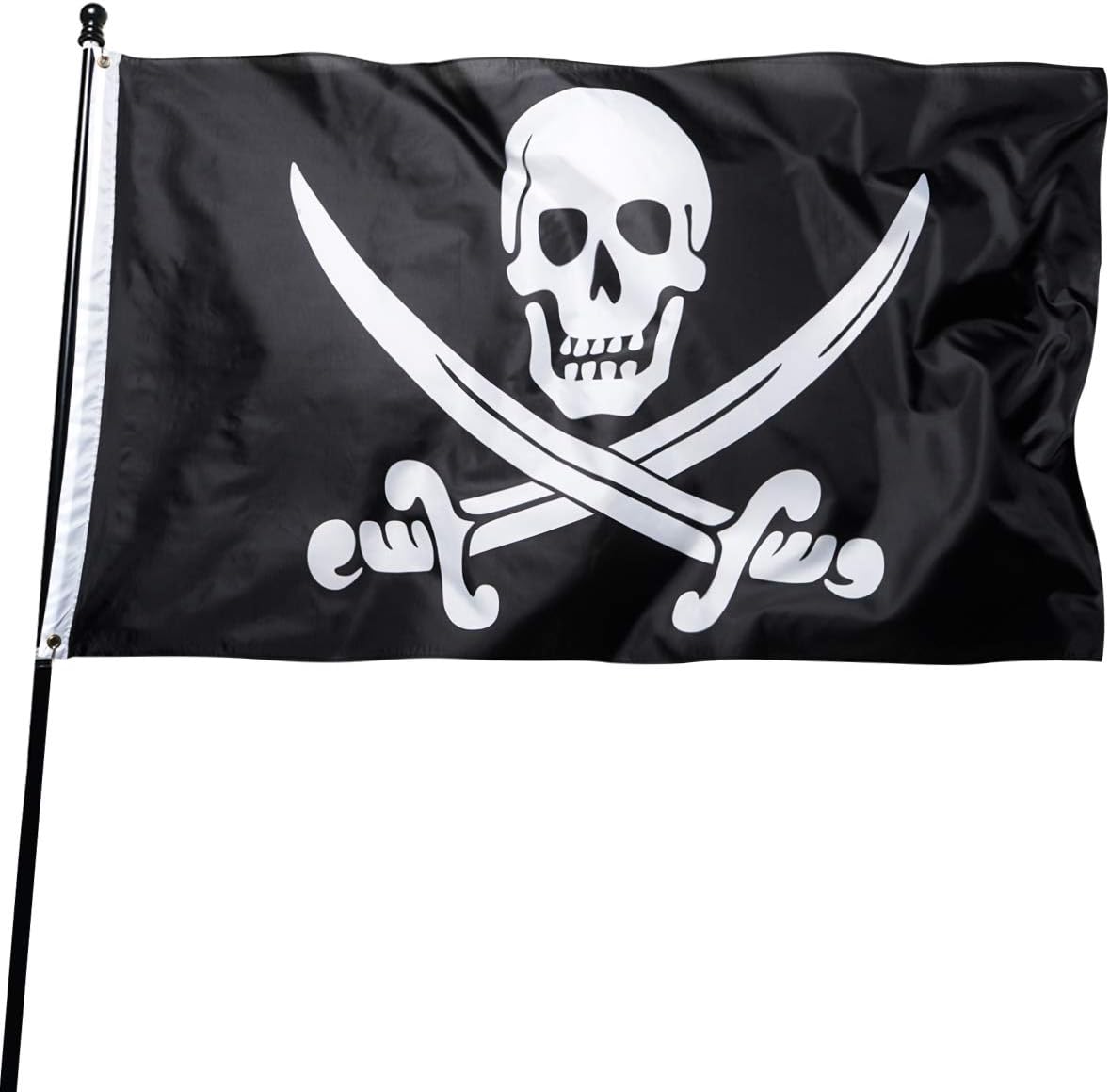 DANF 1 Pack Pirate Jack Rackham Flag Knife Jolly Roger Skull and Crossbones3 by 5 FT Polyester Flag Banner