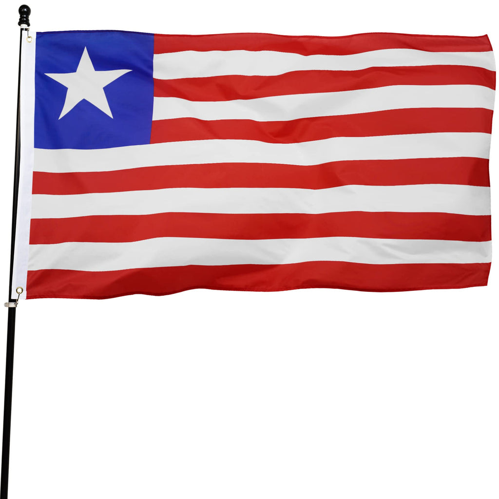 DANF Liberia Flag 3x5 Ft Thick Polyester, Fade Resistant, Brass Grommets, Canvas Header The Republic of Liberia National Flags with 3 X 5 Feet