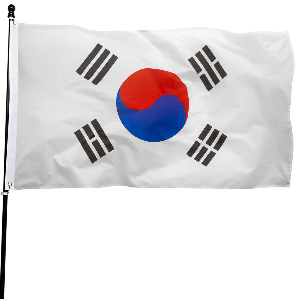 DANF FLAG South Korea Flag 3x5 Foot Polyester S Korean National Flags Polyester with Brass Grommets 3 X 5 Ft