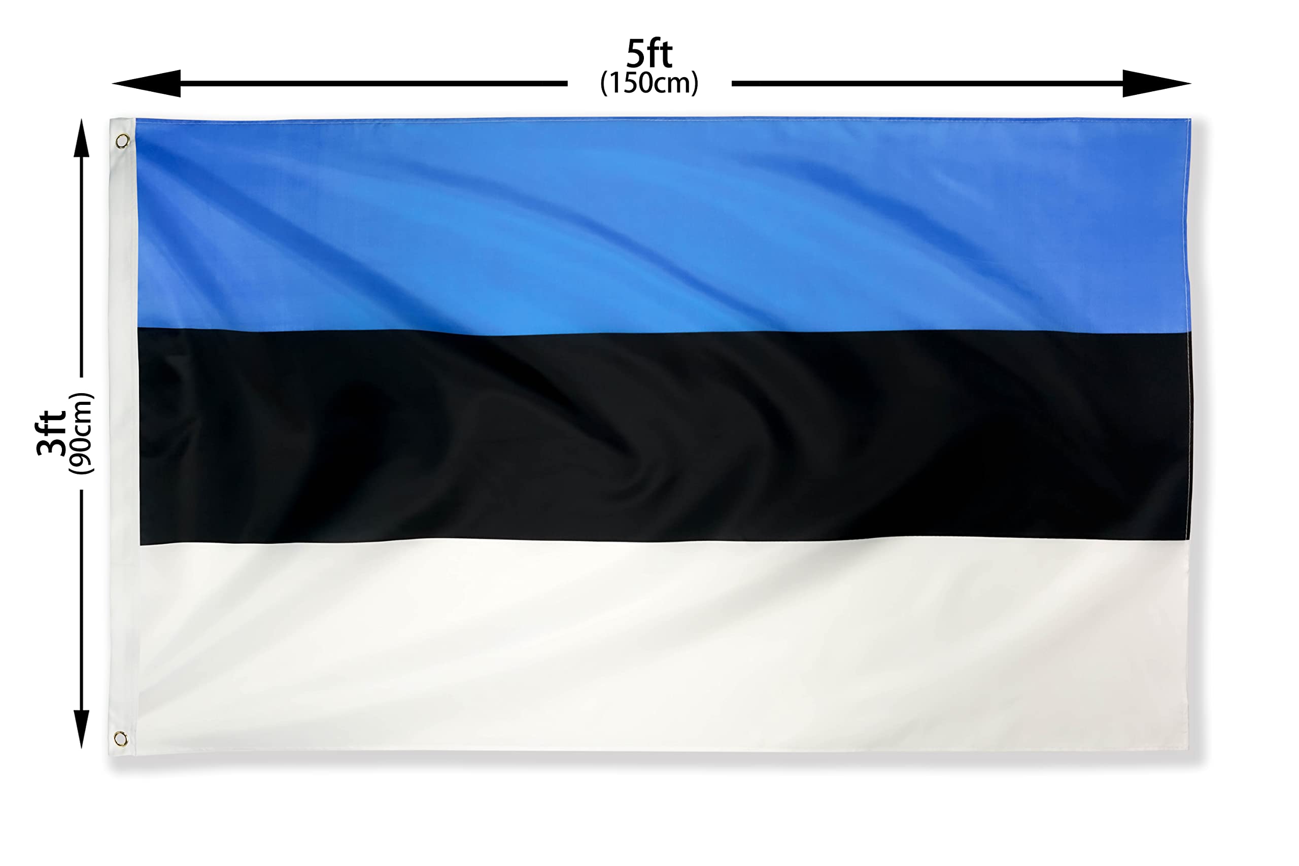 DANF FLAG Estonia Flag 3x5 Foot Polyester Estonian National Flags Polyester with Brass Grommets 3 X 5 Ft