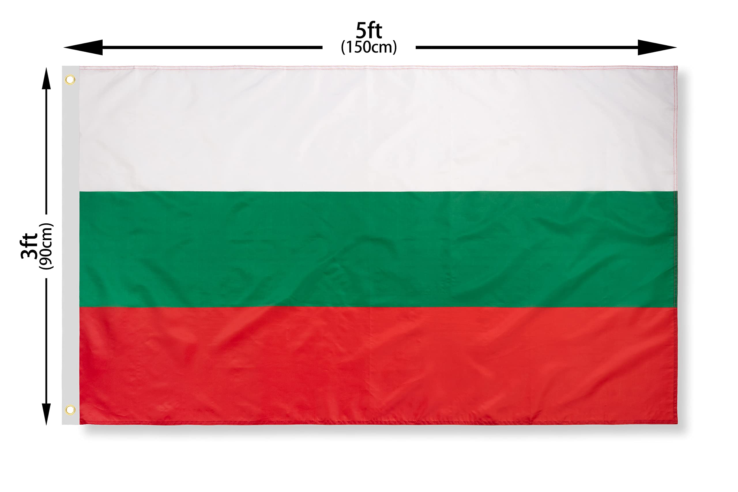 DANF Bulgaria Flag 3x5 Ft Thick Polyester, Fade Resistant, Brass Grommets, Canvas Header Republic of Bulgaria National Flags with 3 X 5 Feet