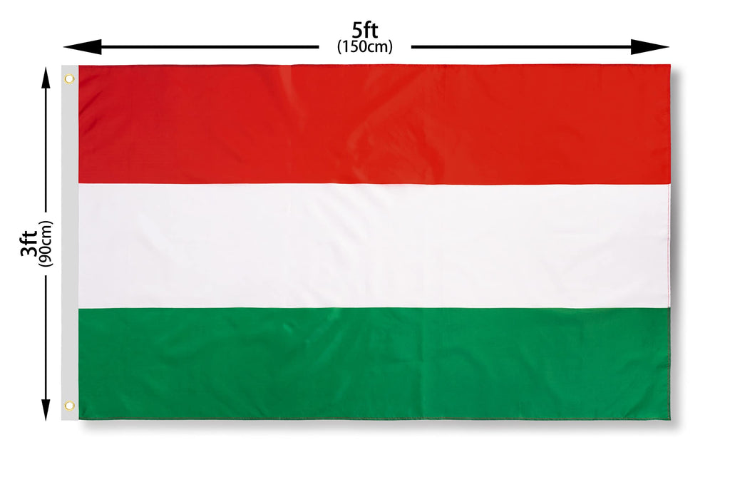 DANF Hungary Flag 3x5 Ft Hungarian National Flags Polyester with Brass Grommets 3x5 Foot Flag