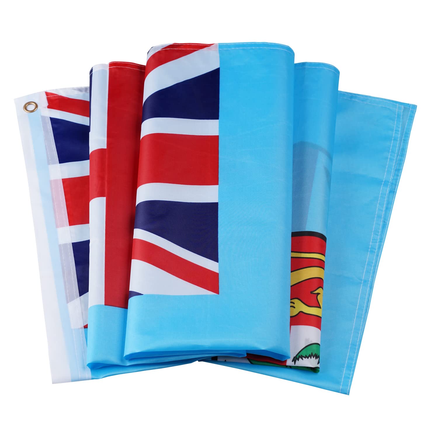 DANF Fiji Flag 3x5 Ft Thick Polyester, Fade Resistant, Brass Grommets, Canvas Header Fijian National Flags with 3 X 5 Feet