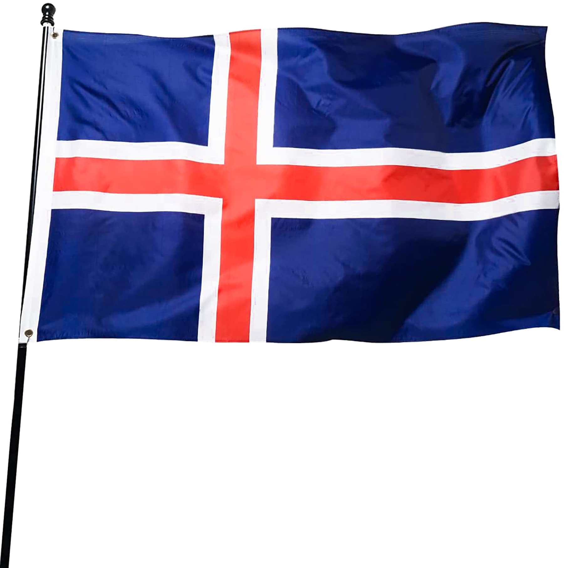 DANF Iceland Flag 3x5 Foot Polyester Icelandic National Flags Polyester with Brass Grommets 3 X 5 Ft