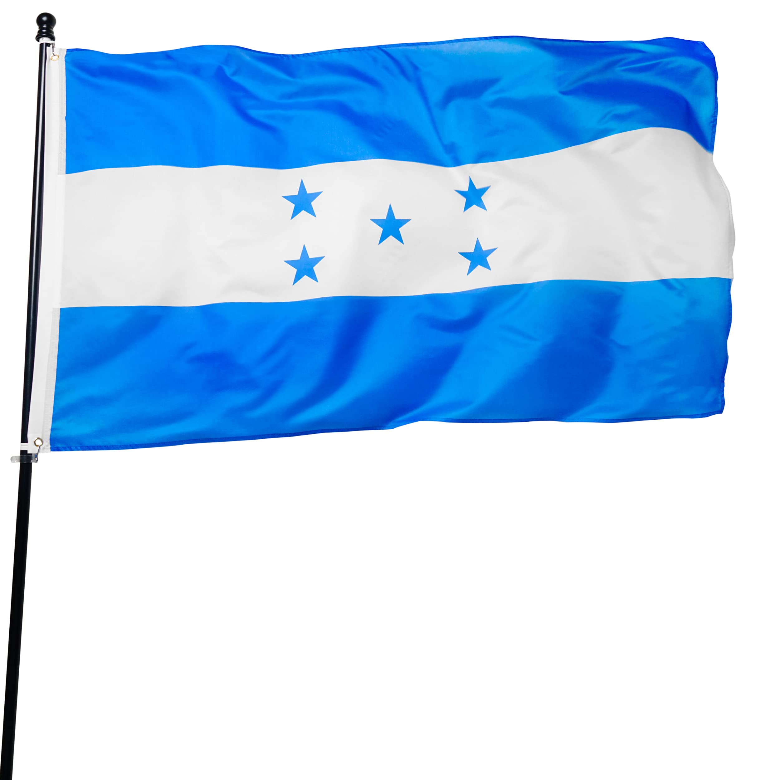 DANF Honduras Flag 3x5 Ft Thick Polyester, Fade Resistant, Brass Grommets, Canvas Header, Double Sided Honduran National Flags 3 x 5 Feet