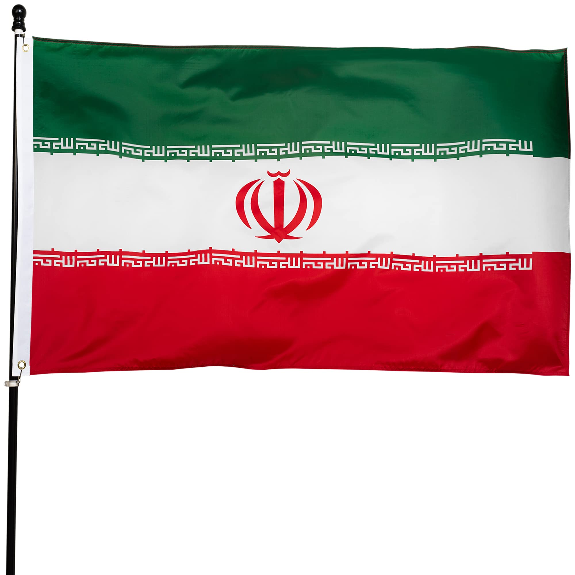 DANF Iran Flag 3x5 Ft Thick Polyester, Fade Resistant, Brass Grommets, Canvas Header Islamic Republic of Iran National Flags with 3 X 5 Feet