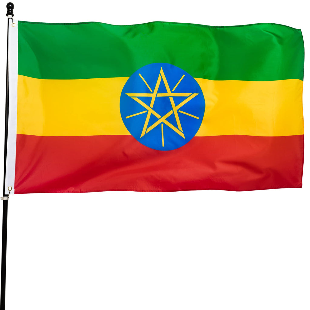 DANF Ethiopia Flag 3ftx5ft Ethiopic Ethiopian National Flags Polyester with Brass Grommets 3x5 Foot Flag