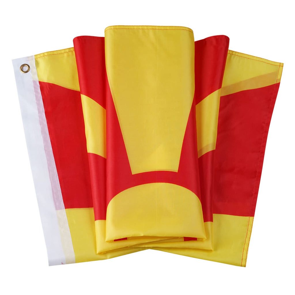 DANF Macedonia Flag 3x5 Ft Thick Polyester, Fade Resistant, Brass Grommets, Canvas Header Macedonian National Flags with 3 X 5 Feet