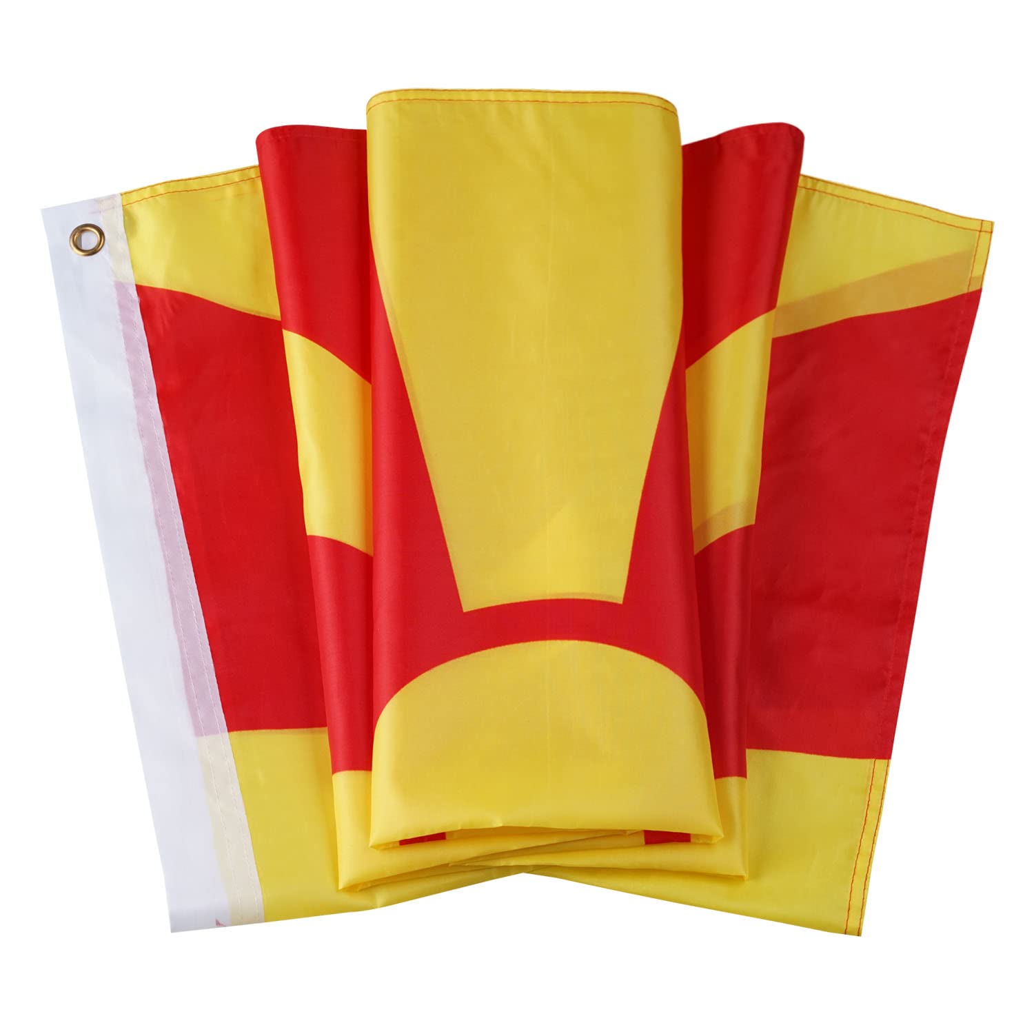 DANF Macedonia Flag 3x5 Ft Thick Polyester, Fade Resistant, Brass Grommets, Canvas Header Macedonian National Flags with 3 X 5 Feet