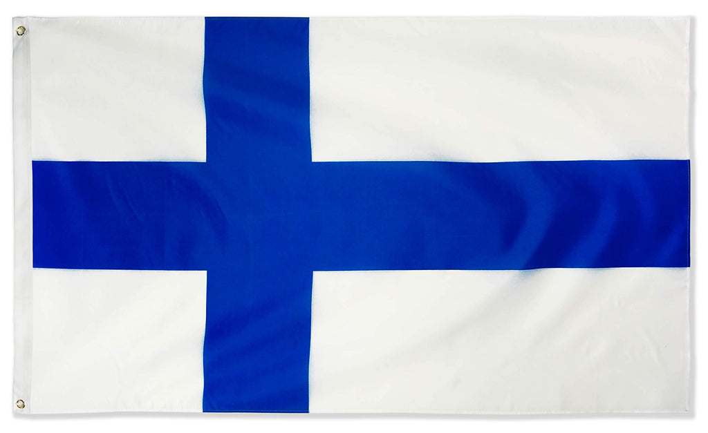 DANF Finland Flag 3ftx5ft Polyester Finnish National Flags with Brass Grommets 3 X 5 FOOT