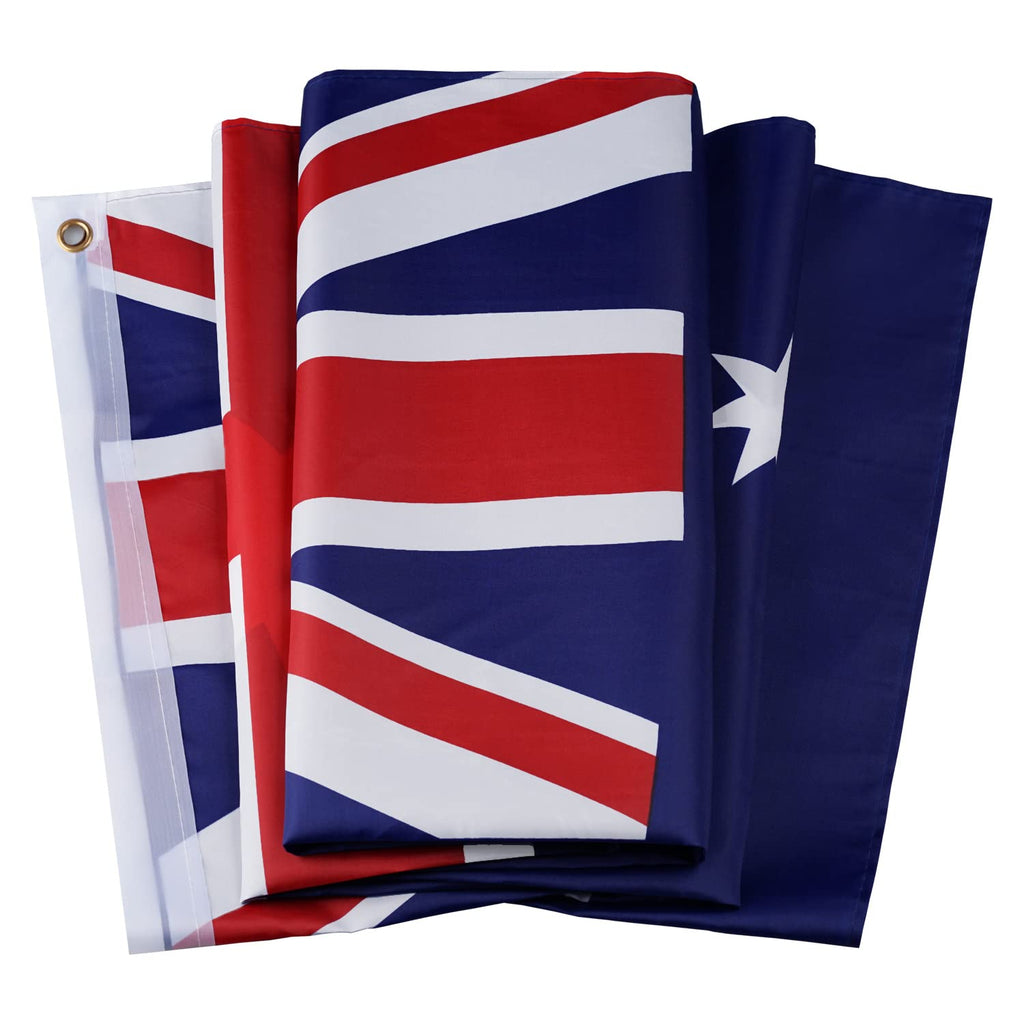 DANF Australia Flag 3x5 Ft Thick Polyester, Fade Resistant, Brass Grommets, Canvas Header Australian National Flags with 3 X 5 Feet