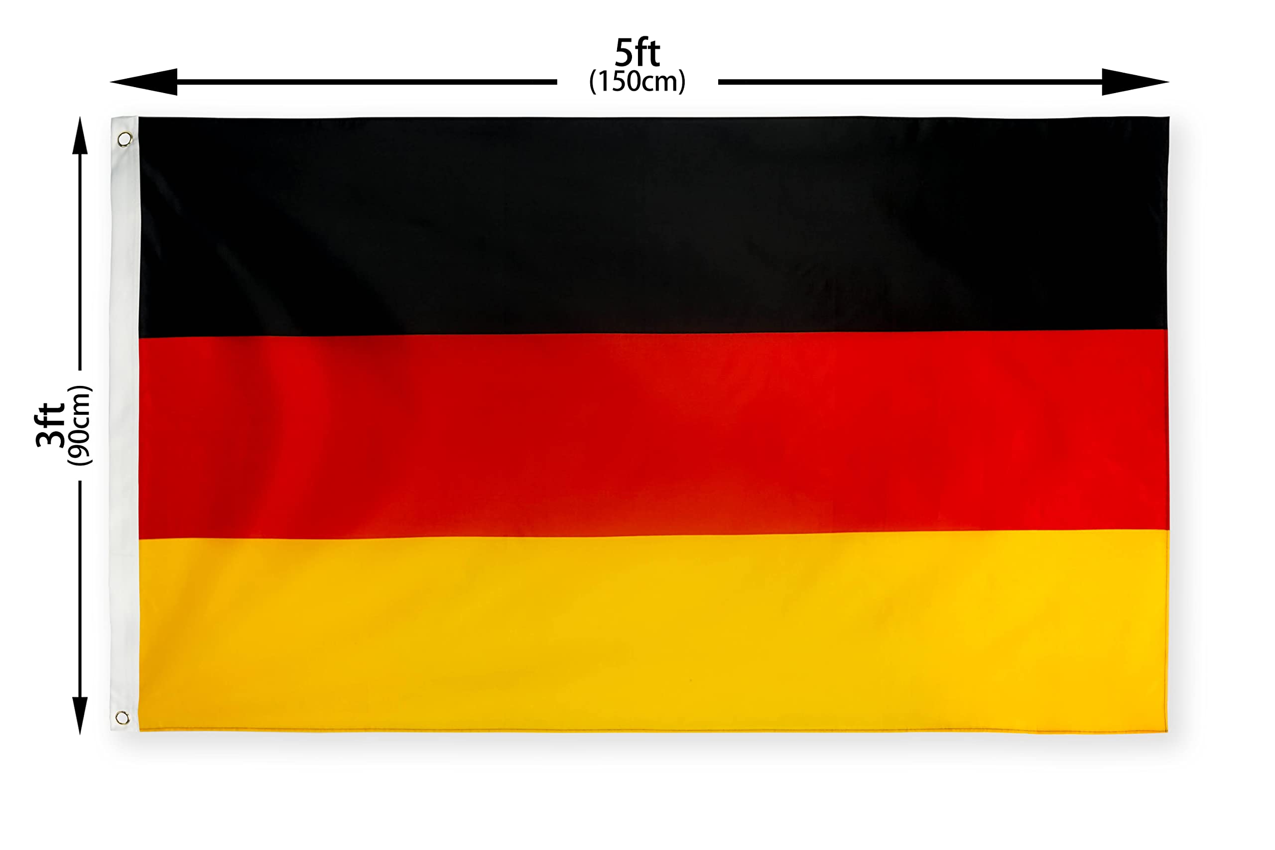 DANF FLAG Germany Flag 3x5 Foot Polyester German National Flags Polyester with Brass Grommets 3 X 5 Ft