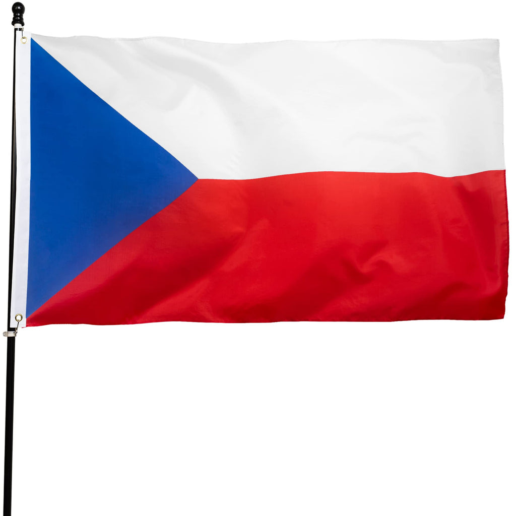 DANF Czech Republic Flag 3x5 Ft Thick Polyester, Fade Resistant, Brass Grommets, Canvas Header Czechia National Flags with 3 X 5 Feet