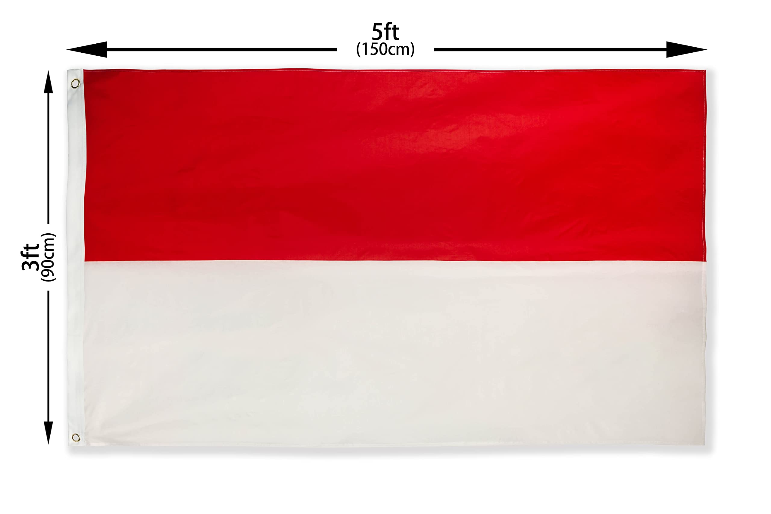 DANF Indonesia Flag 3x5 Ft Thick Polyester, Fade Resistant, Brass Grommets, Canvas Header,Double Sided Indonesian National Flags 3x5 Feet
