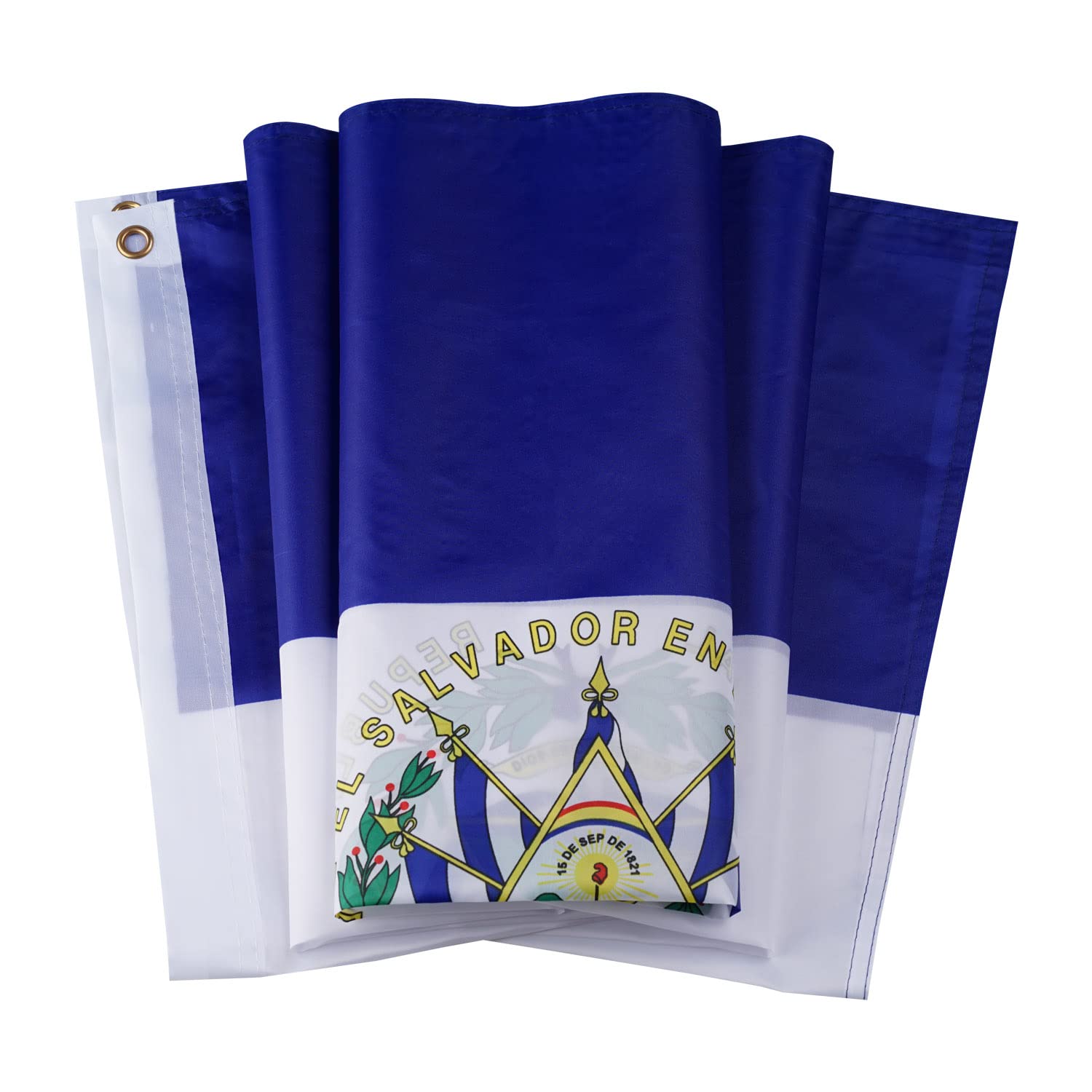 DANF El Salvador Flag 3x5 Ft Thick Polyester, Fade Resistant, Brass Grommets, Canvas Header Salvadoran National Flags with 3 X 5 Feet