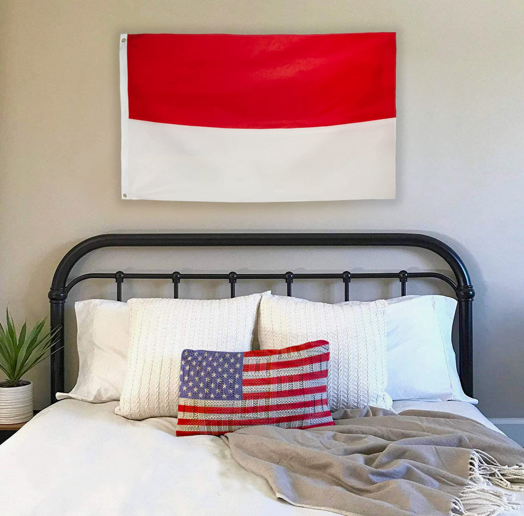 DANF Indonesia Flag 3x5 Ft Thick Polyester, Fade Resistant, Brass Grommets, Canvas Header,Double Sided Indonesian National Flags 3x5 Feet