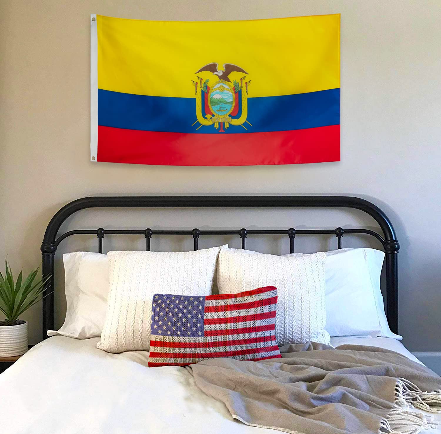 DANF Ecuador Flag 3x5 Foot Polyester Ecuadoran National Flags Polyester with Brass Grommets 3 X 5 Ft