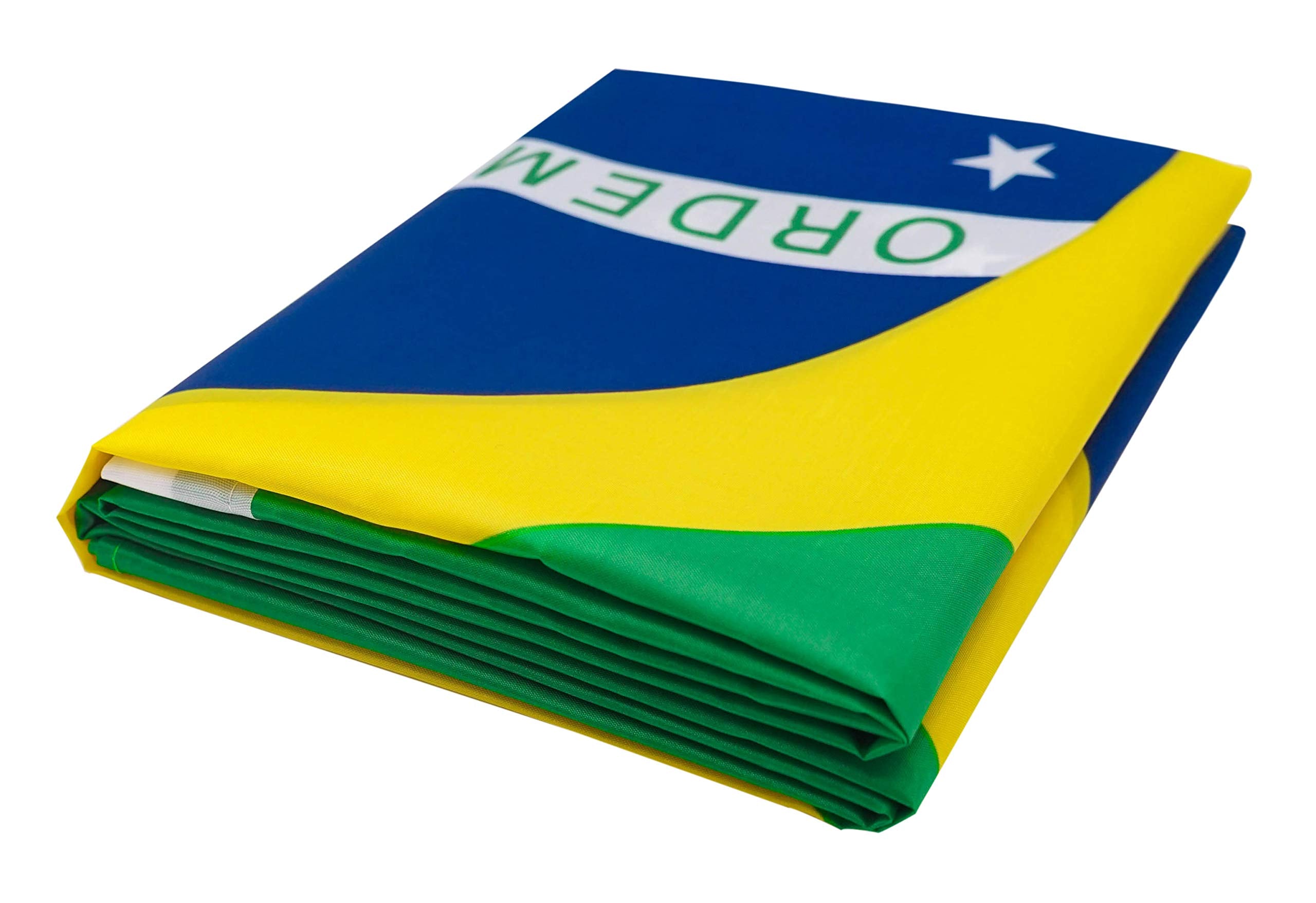 DANF 2 Pack Brazil Flag 3x5 Foot Polyester Brazilian National Flags Polyester with Brass Grommets 3 X 5 Ft