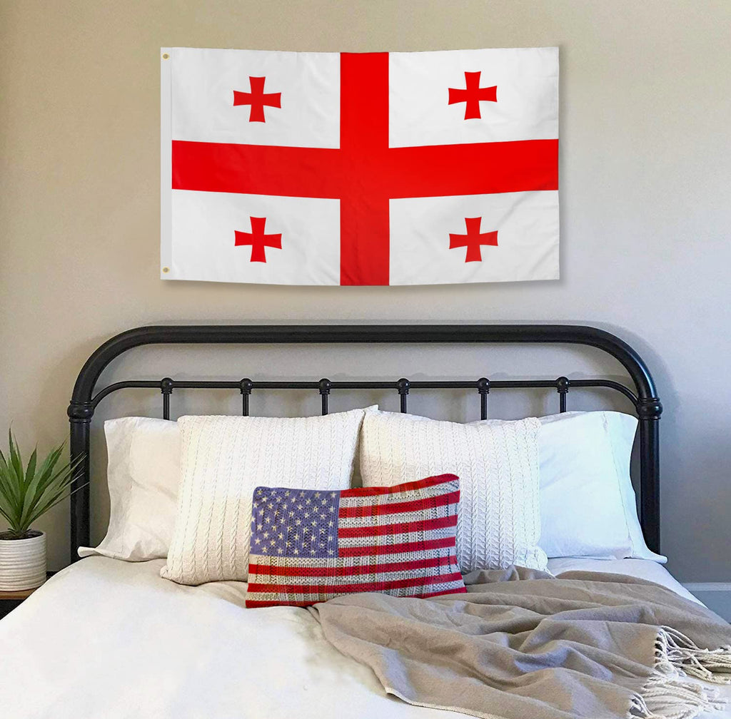 DANF Georgia Flag 3x5 Foot The Georgia Five Cross National Flags Polyester with Brass Grommets 3x5 Ft Flag