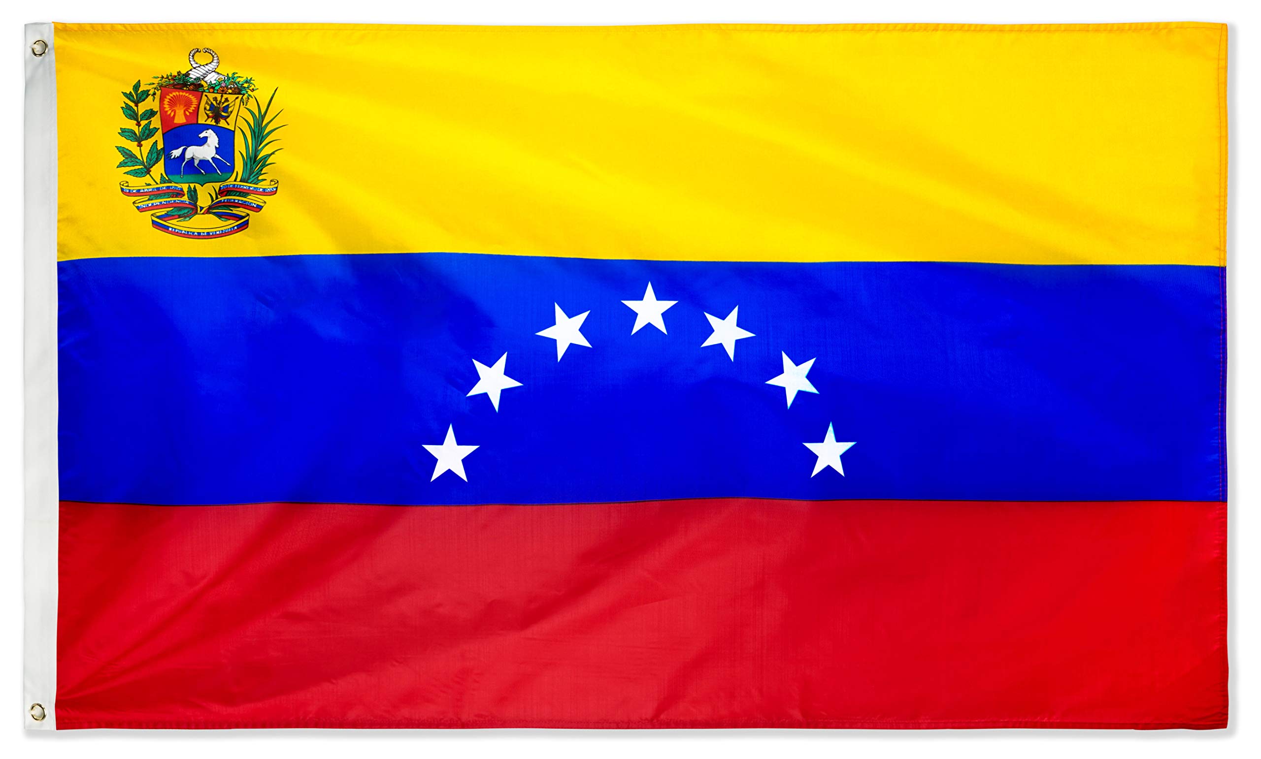 DANF 7 Stars Venezuela Flag 3ftx5ft Bolivarian Republic of Venezuela Flags Polyester with Brass Grommets 3 X 5 Ft