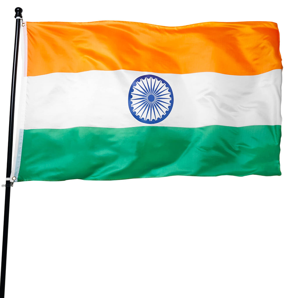 DANF India Flag 3x5 Ft Thick Polyester, Fade Resistant, Brass Grommets, Canvas Header, Double Sided Indian National Flags 3x5 Feet