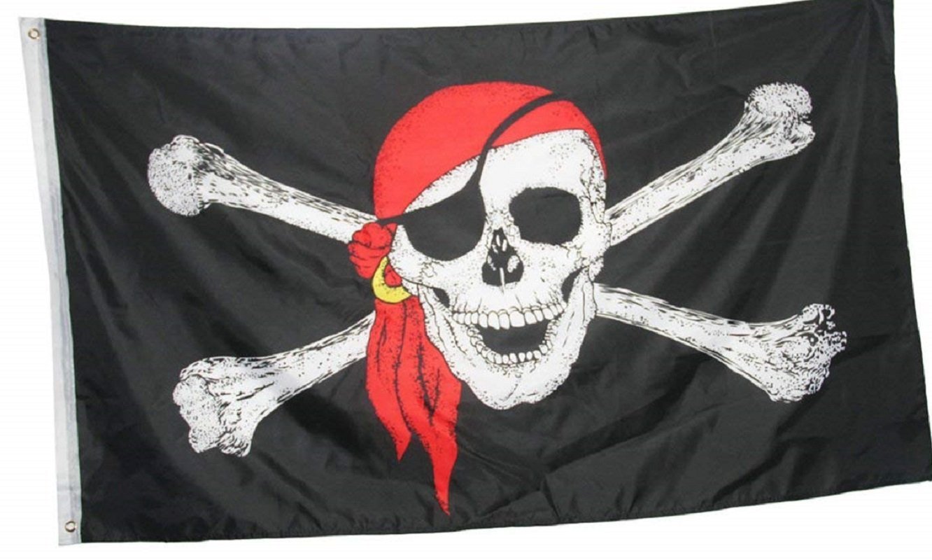 DANF 1 Pack Pirate Jack Rackham Flag Knife Jolly Roger Skull and Crossbones3 by 5 FT Polyester Flag Banner