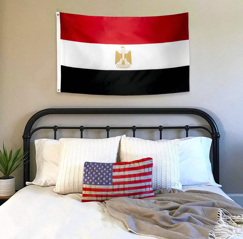 DANF Egypt Flag 3x5 Foot Polyester Egyptian National Flags Polyester with Brass Grommets 3 X 5 Ft