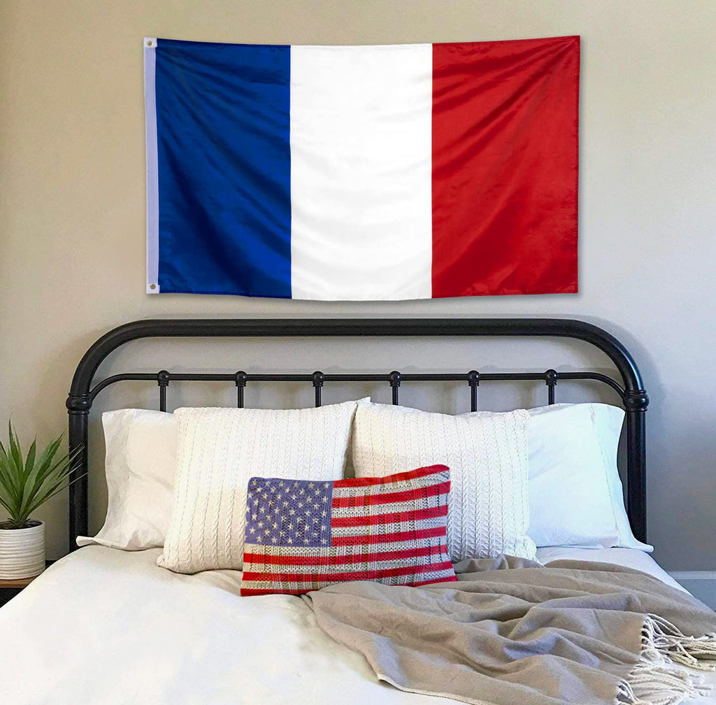 DANF French France Flag 3x5 ft Thicker Polyester French National Flags Double Sided with Two Brass Grommets 3x5 Foot Flag