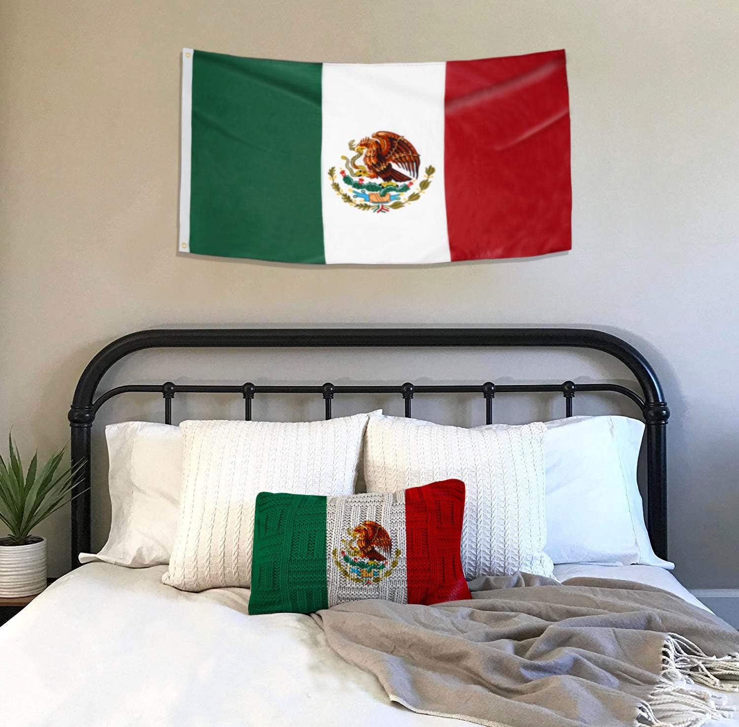 DANF Mexico Flag 3x5 Ft - 100D Thicker Polyester - Mexican MX National Flags Double Stitched Quality 3 X 5 Feet with Brass Grommets Indoor Outdoor Use