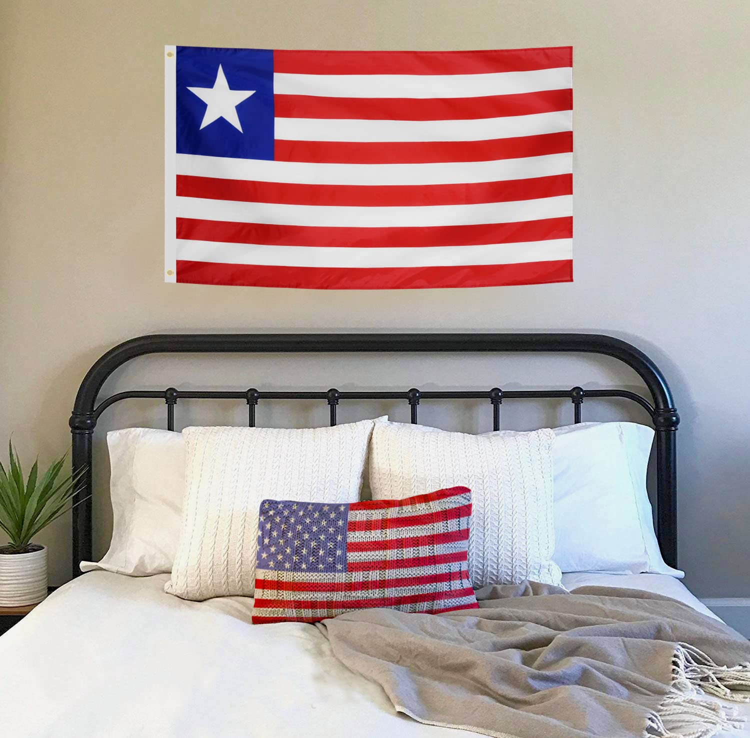 DANF Liberia Flag 3x5 Ft Thick Polyester, Fade Resistant, Brass Grommets, Canvas Header The Republic of Liberia National Flags with 3 X 5 Feet