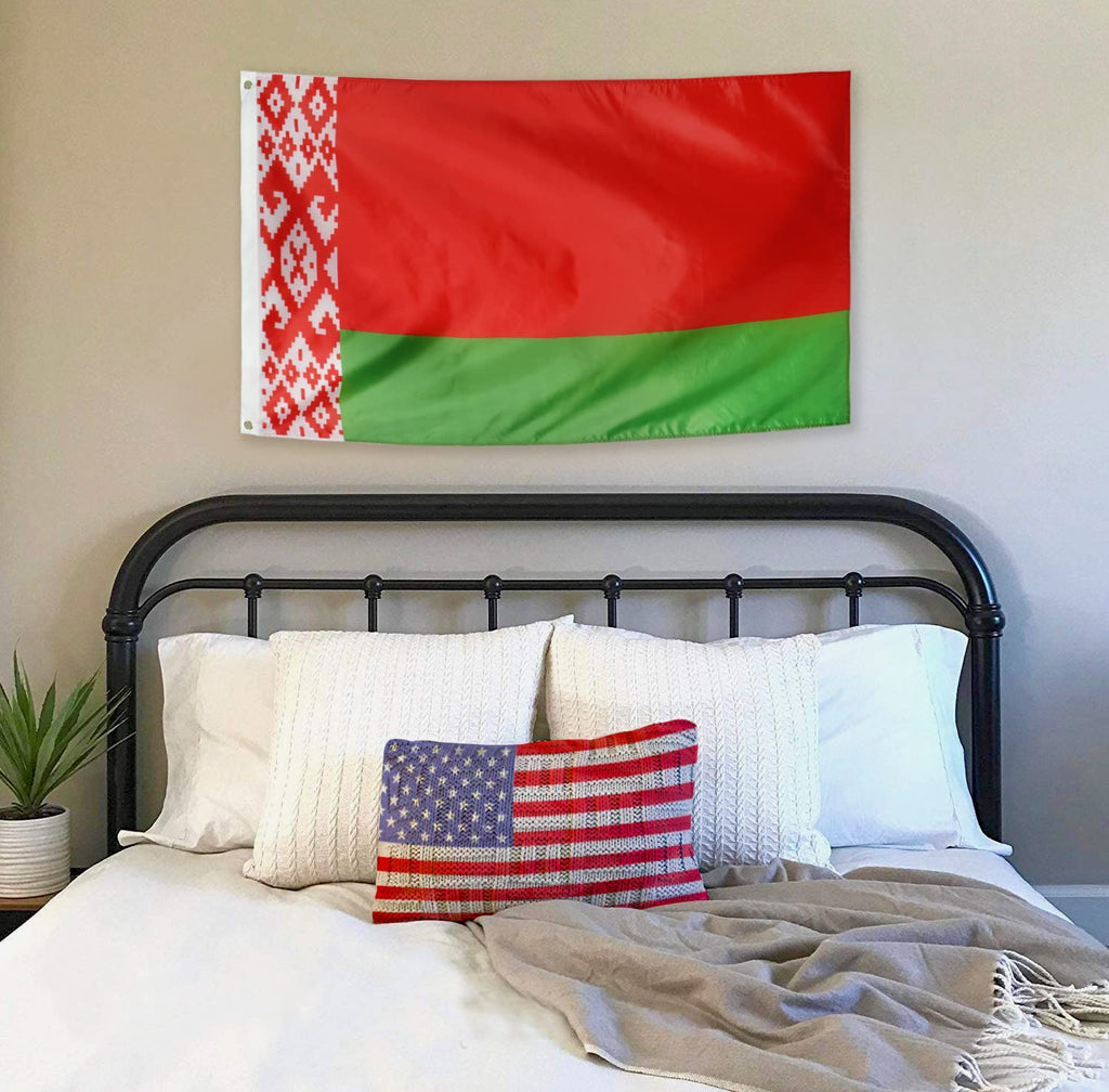 DANF Belarus Flag 3x5 Foot Polyester BELARUSIAN National Flags Polyester with Brass Grommets 3 X 5 Ft