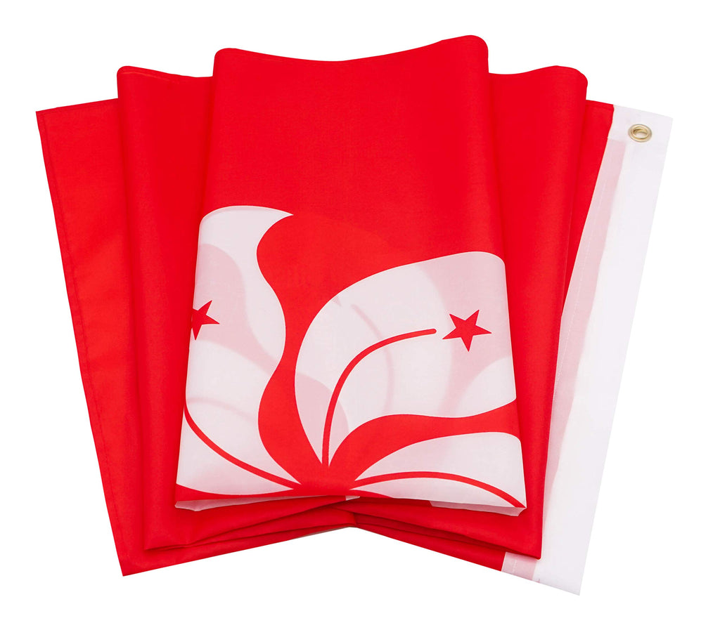 DANF Hong Kong Flag 3x5 Foot HK Flags Polyester with Brass Grommets 3 X 5 Ft