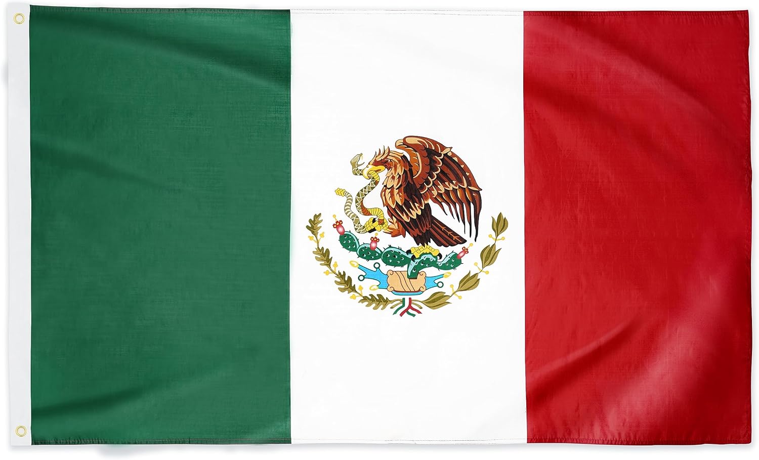 DANF Mexico Flag 3x5 Ft - 100D Thicker Polyester - Mexican MX National Flags Double Stitched Quality 3 X 5 Feet with Brass Grommets Indoor Outdoor Use