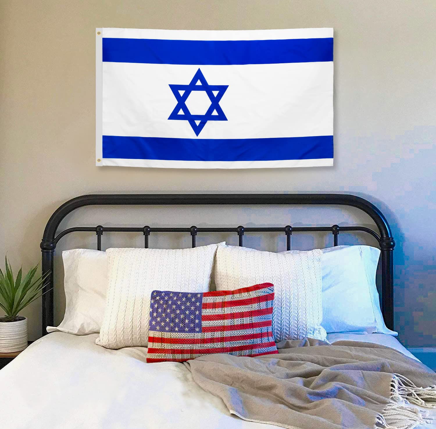 DANF Israel Flag 3x5 Ft Thick Polyester, Fade Resistant, Brass Grommets, Canvas Header, Double Sided The Israeli National Flags 3x5 Feet