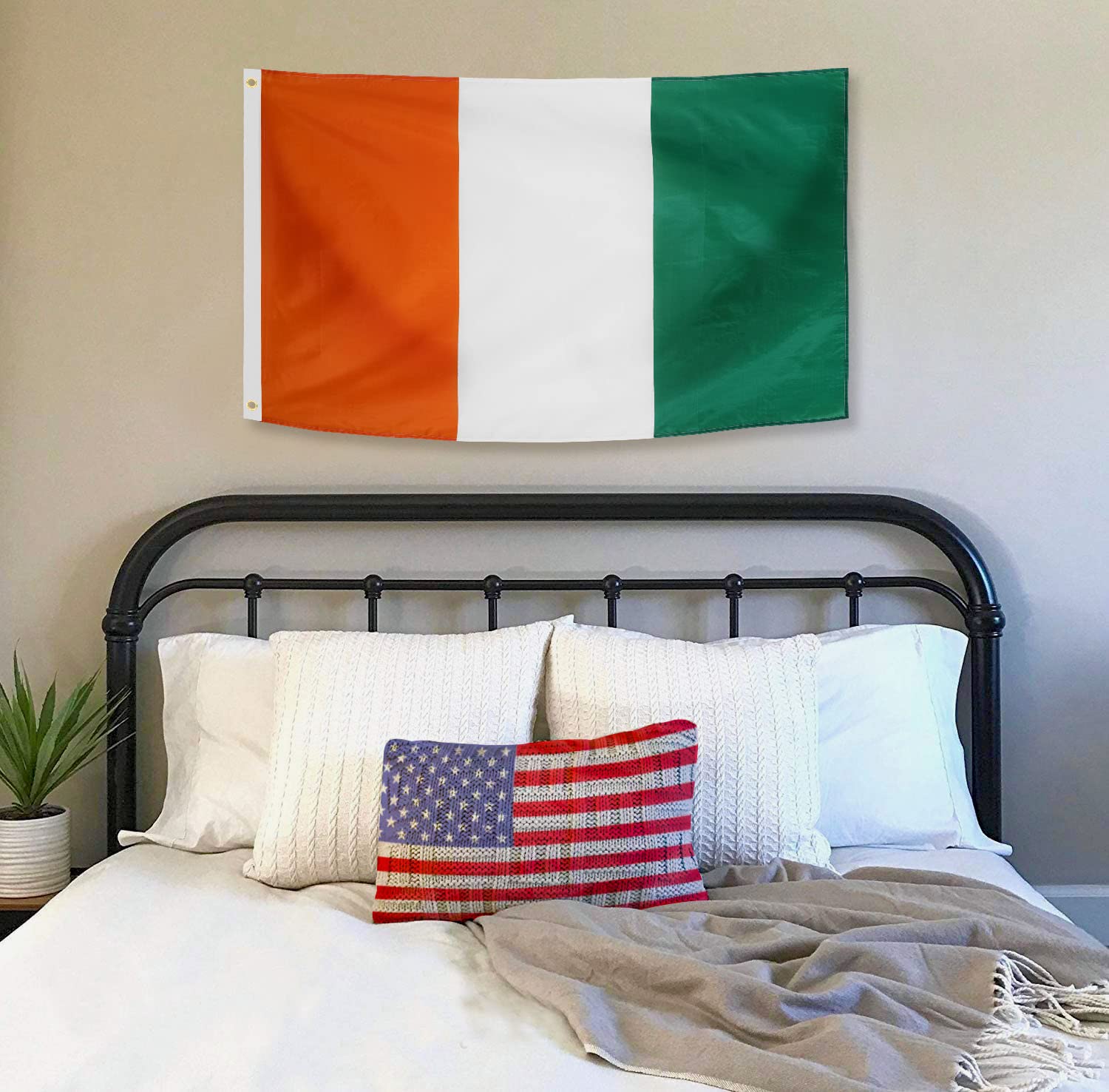DANF Ivory Coast Flag 3x5 Ft Thick Polyester, Fade Resistant, Brass Grommets, Canvas Header Ivorian National Flags with 3 X 5 Feet
