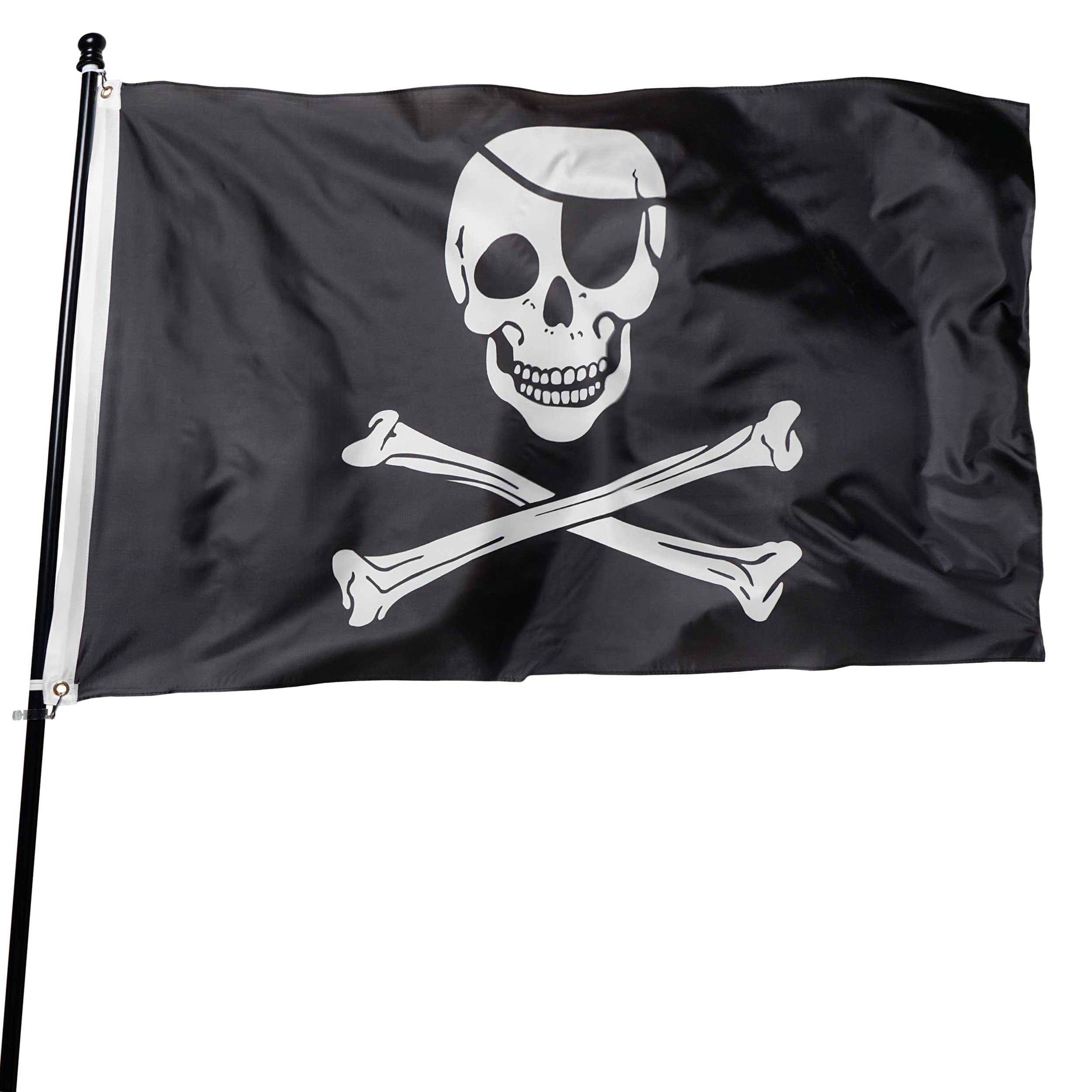 DANF 1 Pack Pirate Jack Rackham Flag Knife Jolly Roger Skull and Crossbones3 by 5 FT Polyester Flag Banner