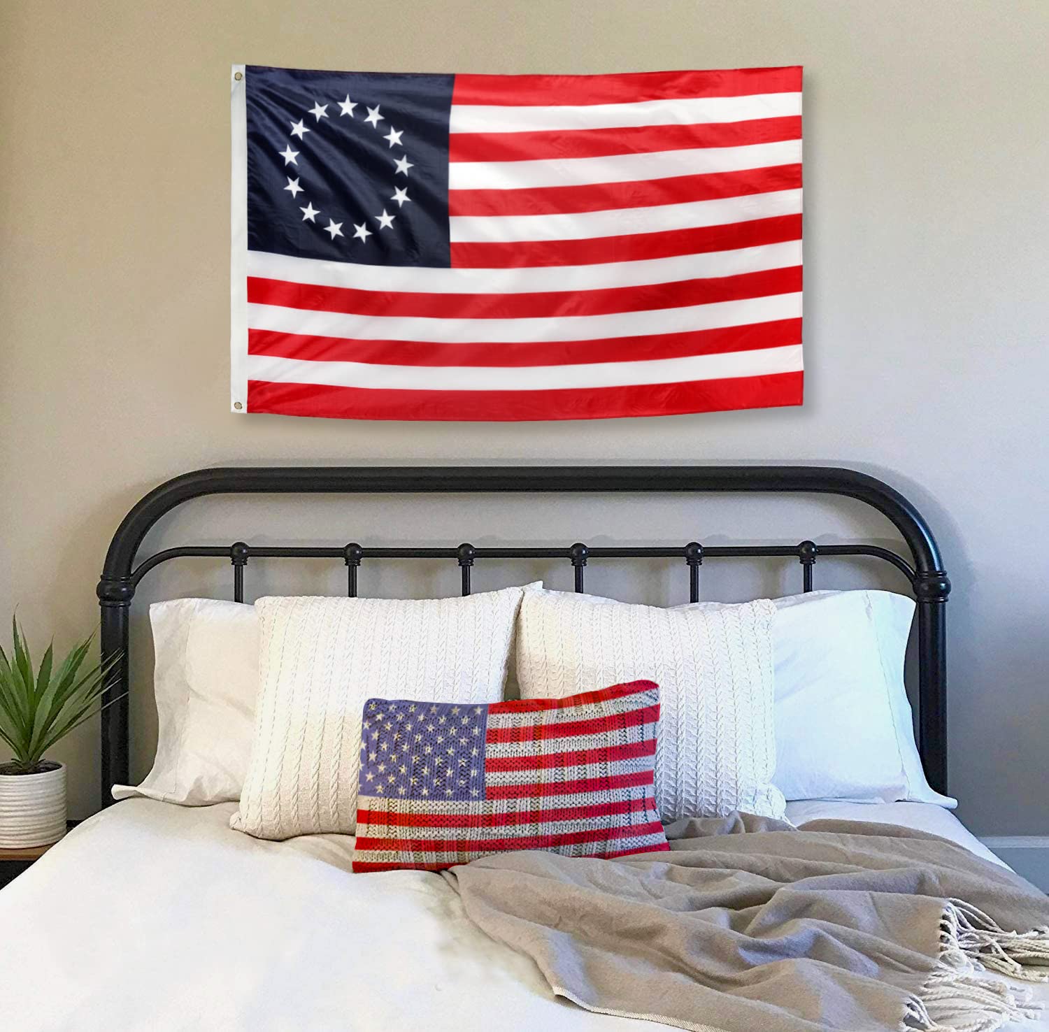 DANF Betsy Ross Flag 3x5ft - 100D Thicker Polyester - July 4th Independence Day 13 Stars American USA America Historical Flags Double Sided Canvas Header with Brass Grommets Indoor & Outdoor Use