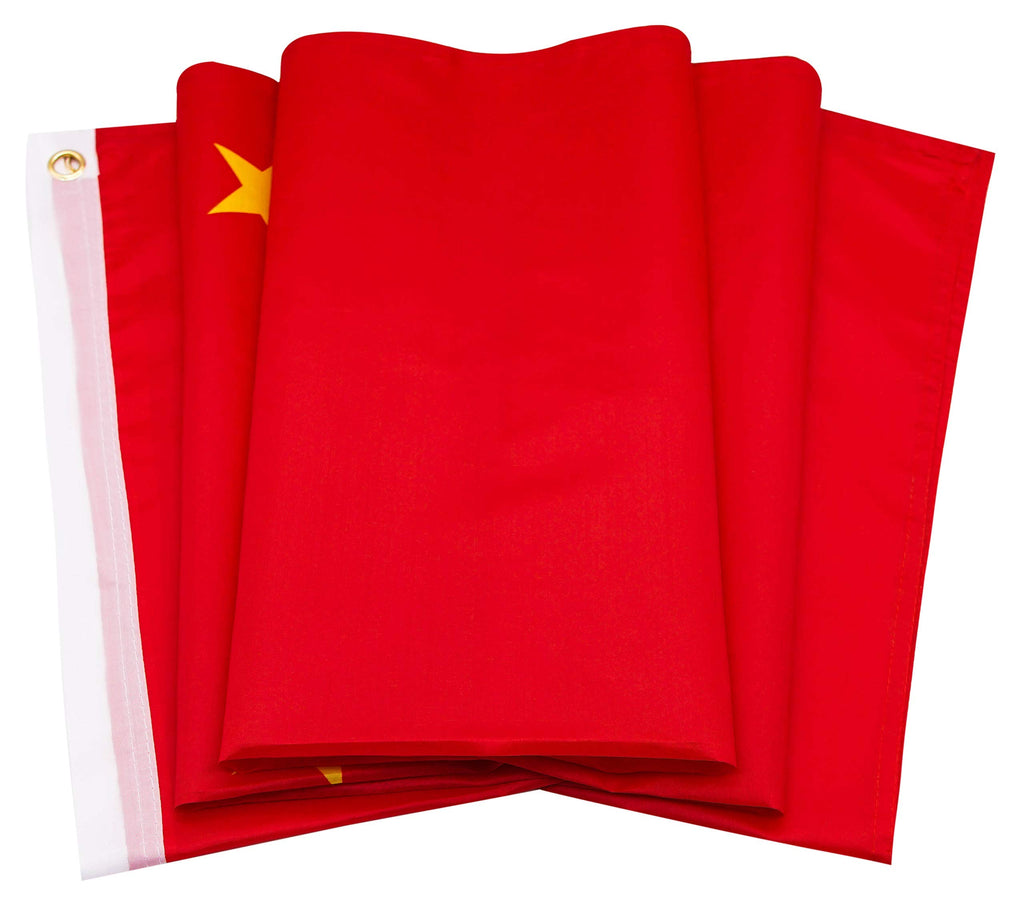 DANF China Flag 3x5 Ft Thick Polyester, Fade Resistant, Brass Grommets, Canvas Header, Double Sided Chinese National Flags 3x5 Feet